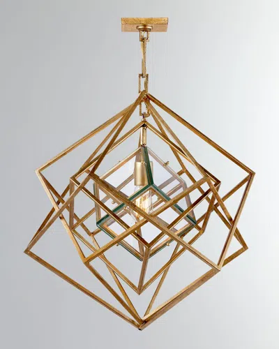 Visual Comfort Signature Cubist Small Chandelier By Kelly Wearstler In Gold