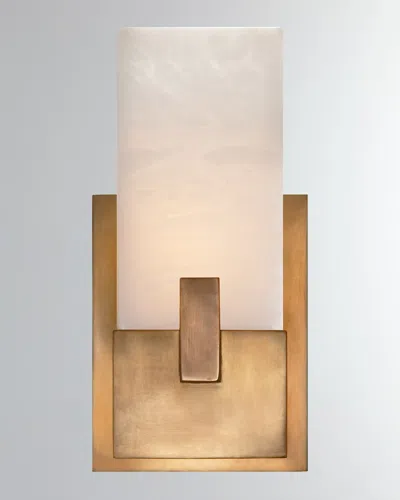 Visual Comfort Signature Covet Short Clip Bath Sconce By Kelly Wearstler In Antique Brass