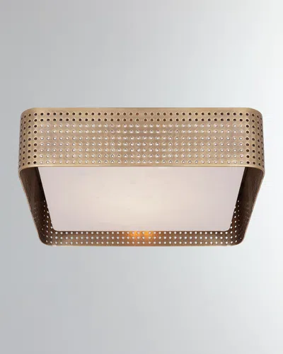 Visual Comfort Signature Precision Large Square Flush Mount By Kelly Wearstler In Antique Brass