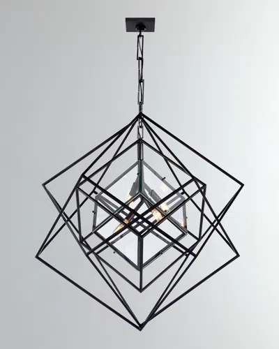 Visual Comfort Signature Cubist Medium Chandelier By Kelly Wearstler In Aged Iron