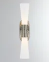Visual Comfort Signature Utopia Large Double Bath Sconce By Kelly Wearstler In Polished Nickel