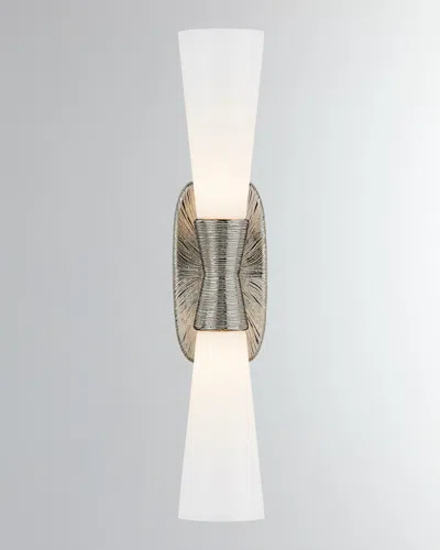 Visual Comfort Signature Utopia Large Double Bath Sconce By Kelly Wearstler In Polished Nickel