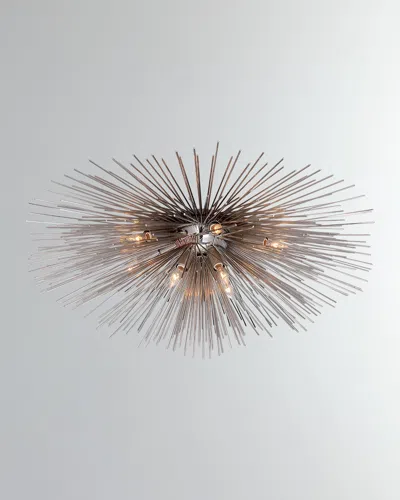 Visual Comfort Signature Strada Large Flush Mount By Kelly Wearstler In Polished Nickel