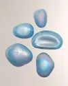 Global Views Glass Wall Gems, Set Of 5 In Light Blue
