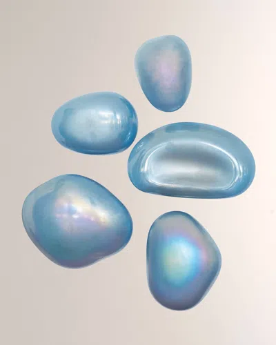 Global Views Glass Wall Gems, Set Of 5 In Light Blue