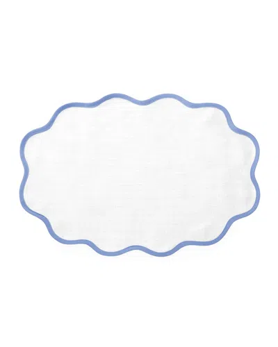 Matouk Casual Couture Scallop Placemats, Set Of 4 In Sky Blue
