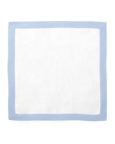 Matouk Casual Couture Boarder Square Placemats, Set Of 4 In Ice Blue