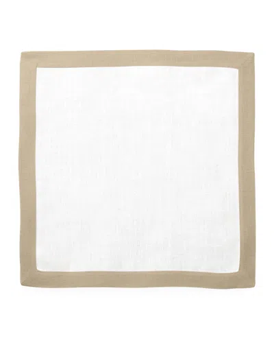 Matouk Casual Couture Boarder Square Placemats, Set Of 4 In Oat