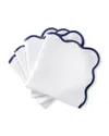 Matouk Casual Couture Scallop Napkins, Set Of 4 In Sapphire