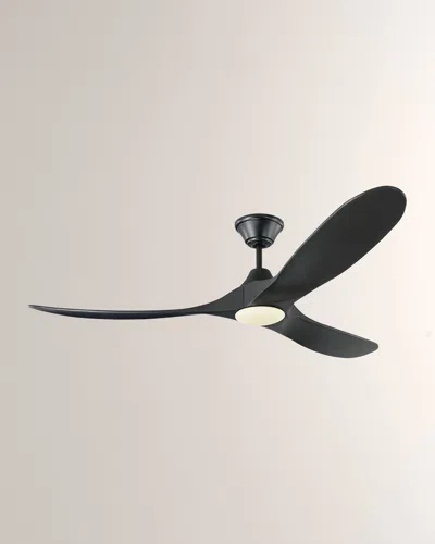 Visual Comfort Fans 60" Maverick Led Ceiling Fan In Black On Black