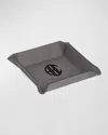 Bey-berk Men's Personalized Vegan Leather Valet Tray In Grey