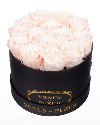 Venus Et Fleur Classic Small Round Rose Box In Blush