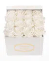 Venus Et Fleur Classic Small Square Rose Box In White