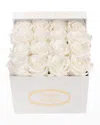 Venus Et Fleur Classic Small Square Rose Box In Neutral