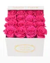 Venus Et Fleur Classic Small Square Rose Box In Hot Pink