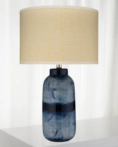 Jamie Young Large Batik Table Lamp In Blue