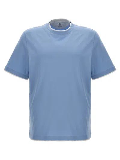 Brunello Cucinelli Layered T-shirt In Blue