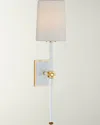 Visual Comfort Signature Lucia Medium Tail Sconce By Julie Neill In White And Crystal