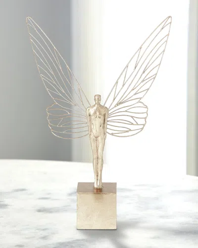 William D Scott Winged Man Sculpture In Silver