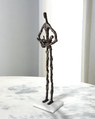 William D Scott Standing Mother Cradling Child Sculpture In Bronze