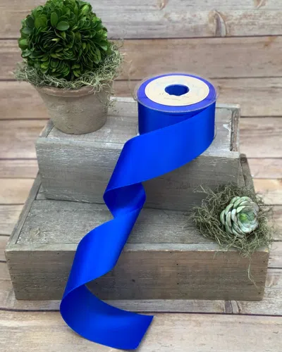 D. Stevens Double Faced Satin Ribbon, 2" X 27 Yards In Surfside Blue