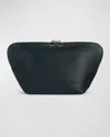 Kusshi Vacationer Leather Makeup Bag In Blk/red Leather