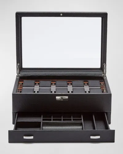 Wolf Roadster 10-piece Watch Box With Drawer In Black
