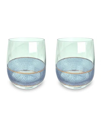 Michael Wainwright Panthera Double Old-fashioned Glasses, Set Of 2 In Indigo