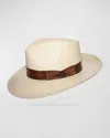Worth & Worth By Orlando Palacios Men's Casablanca Montecristi Panama Straw Hat In Weather Refined Band