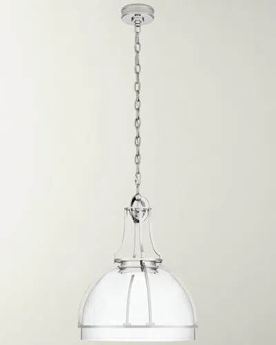 Visual Comfort Signature Gracie Large Dome Pendant By Chapman & Myers In Silver 2