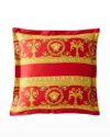 Versace Barocco Reversible Pillo In Red Black Gold