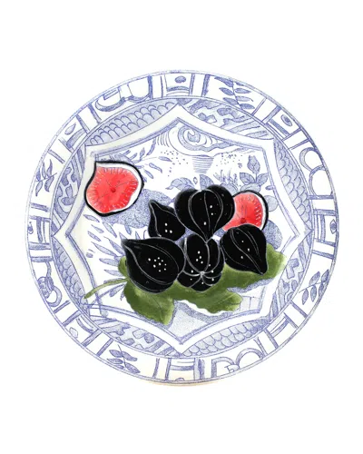 Gien Oiseau Blue Dessert Plate In Fig