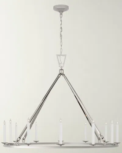 Visual Comfort Signature Darlana Extra Large Single Ring Chandelier By Chapman & Myers In Silver