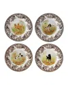 Spode Woodland Dinner Plates, Set Of 4 In Dogs