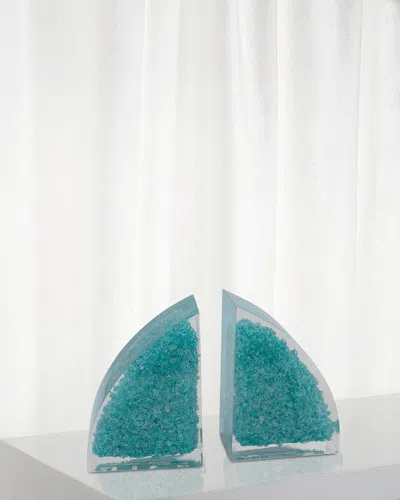 Port 68 Stoneridge Moon Bookends In Turquoise