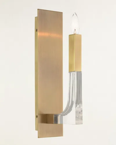 John-richard Collection Acrylic & Brass Single Light Wall Sconce In Gold
