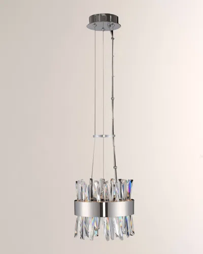 Allegri Crystal By Kalco Lighting Glacier 10" Led Mini Pendant In Gray