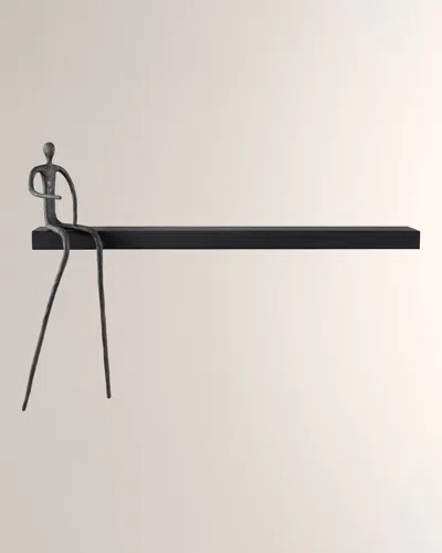 The Phillips Collection Moveable Sitting Man On Long Shelf, B In Black