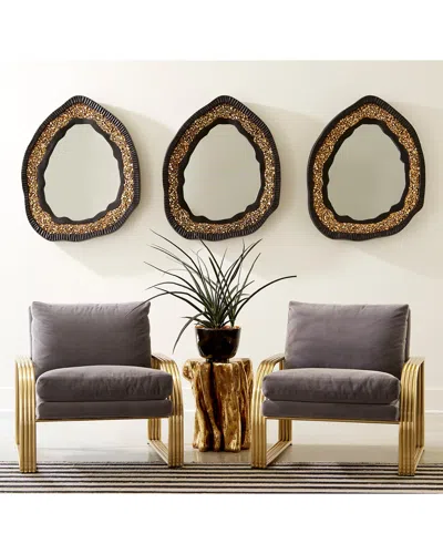 The Phillips Collection Geode Mirror In Black, Gold