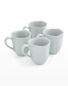 Portmeirion Sophie Conran Floret 14 Oz. Mugs, Set Of 4 In Dove Grey