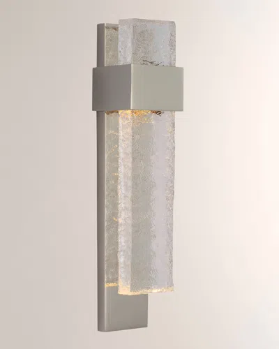 Visual Comfort Signature Brock Medium Sconce By Marie Flanigan In Polished Nickel And Clear Wavy Glass