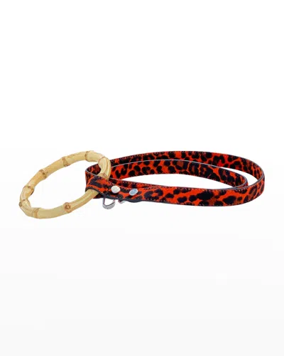 Shaya Pets Sasha Leopard Dog Leash In Red &amp; Black