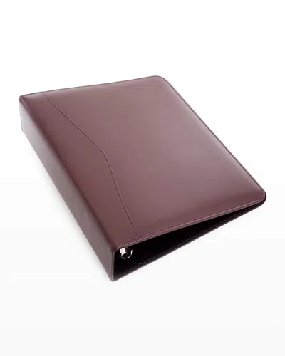 Royce New York Personalized Leather 2" Ring Binder In Burgundy