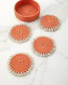 Mode Living Capiz Coasters, Set Of 4 In Orange