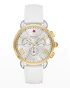 Michele Sporty Sail Two-tone Gold Watch In White In Gold/white