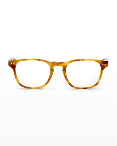 Eyebobs Old Sport Blue Light Blocking Rectangle Acetate Optical Glasses In Blonde Tortoise