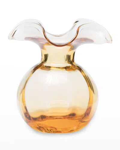 Vietri Hibiscus Glass Amber Medium Fluted Vase