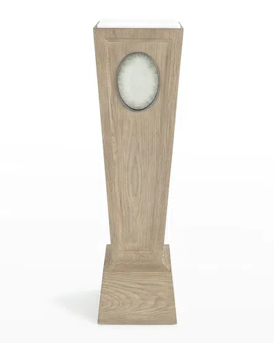 Global Views Proust Pedestal, Black Cerused Oak In Light Brown
