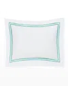 Sferra Grande Hotel Boudoir Sham, 12" X 16" In White/aqua