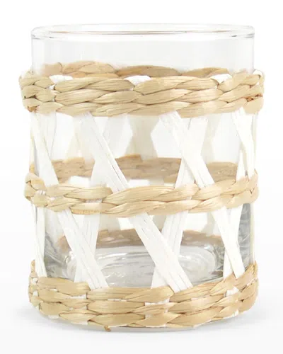 8 Oak Lane White Rattan Old-fashioned Glasses, Set Of 4 In Clear